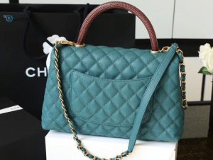 chanel large flap bag with top handle teal for women womens handbags shoulder and crossbody bags 11in28cm a92991 buzzbify 1 2