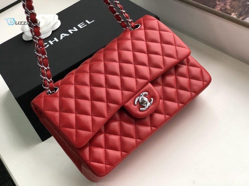 Chanel Classic Handbag Red For Women 9.9In25.5Cm A01112