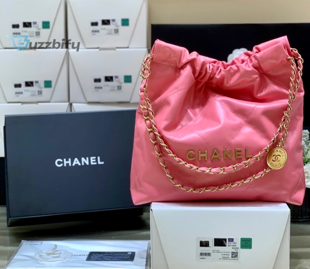 Chanel 22 Handbag Coral Pink For Women 14.4 In37cm As3261 B08037 Nh621