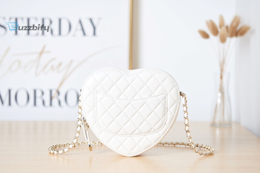 Chanel Mini Heart Bag White For Women 7In18cm As3191 B07958 10601