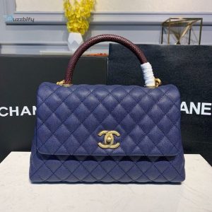 chanel large flap bag with top handle blue for women womens handbags shoulder and crossbody bags 11in28cm a92991 buzzbify 1