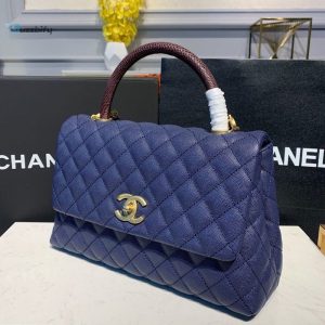 chanel large flap bag with top handle blue for women womens handbags shoulder and crossbody bags 11in28cm a92991 buzzbify 1 2