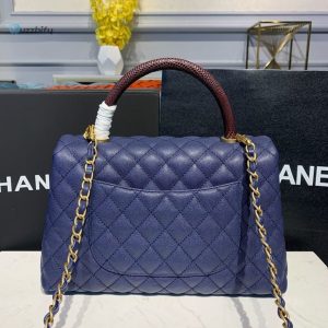 Chanel Large Flap Bag With Top Handle Blue For Women Womens Handbags Shoulder And Crossbody Bags 11In28cm A92991