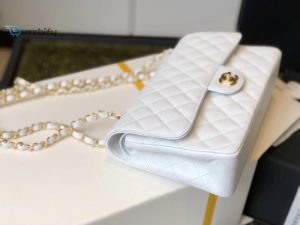 chanel diamond-quilted classic medium flapbag golden hardware white 10in255cm buzzbify 1 4