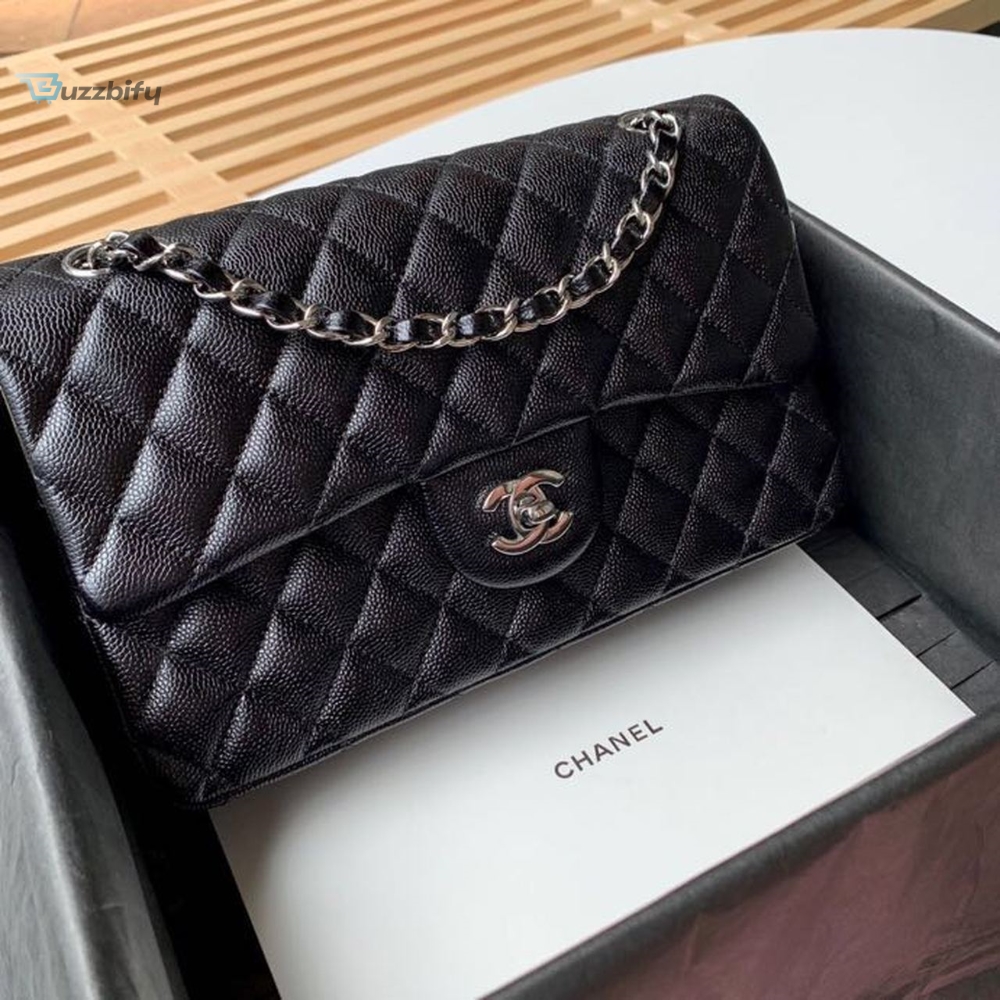 Chanel Classic Handbag Silver Hardware Black For Women Womens Bags Shoulder And Crossbody Bags 10.2In26cm A01112