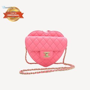 chanel mini heart Japanese bag coral pink for women 7in18cm as3191 b07958 nh621 buzzbify 1
