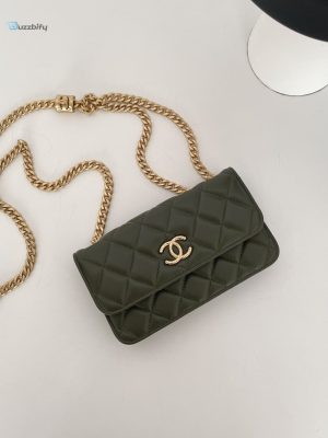 chanel wallet with strap dark green for women womens bags 67in17cm buzzbify 1