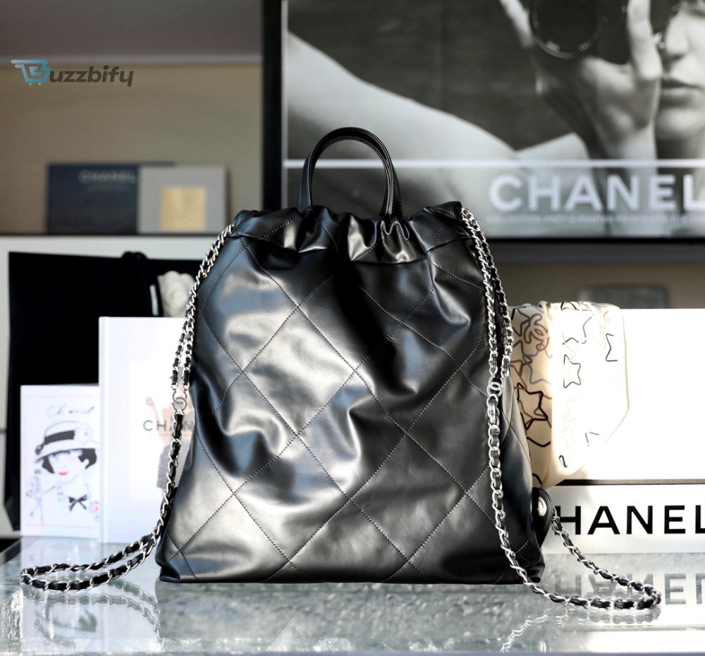 Chanel Large Chanel 22 Backpack Black For Women Womens Bags 19.9In51cm As3313 B08037 Nh627