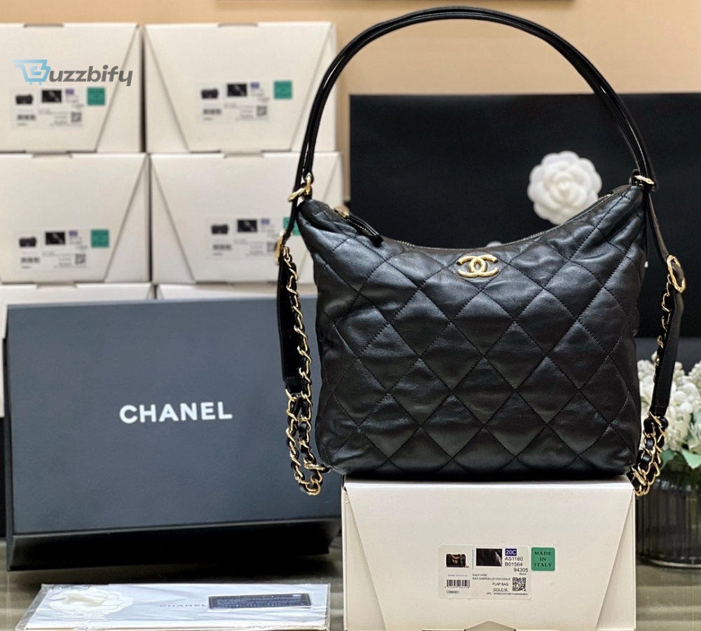 Chanel Maxium Old Hobo Bag Black For Women, Women’s Bags 14.4in/37cm AS3488 B08857 94305