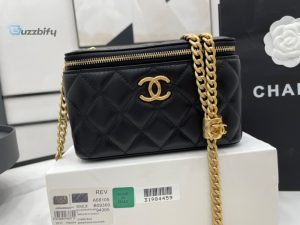 chanel small vanity case black with gold zipper for women womens bags 59in15cm buzzbify 1