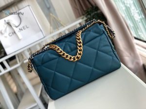 Chanel 19 Maxi Handbag Teal For Women Womens Bags Shoulder And Crossbody Bags 14In36cm As1162