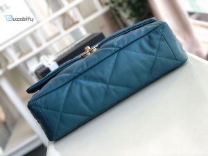Chanel 19 Maxi Handbag Teal For Women Womens Bags Shoulder And Crossbody Bags 14In36cm As1162