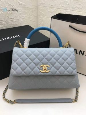 chanel large flap bag with top handle light grey for women womens handbags shoulder and crossbody pochette bags 11in28cm a92991 buzzbify 1