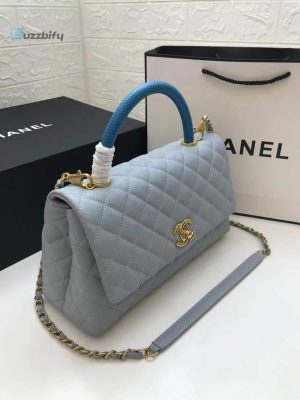 Chanel Large Flap Bag With Top Handle Light Grey For Women Womens Handbags Shoulder And Crossbody Bags 11In28cm A92991