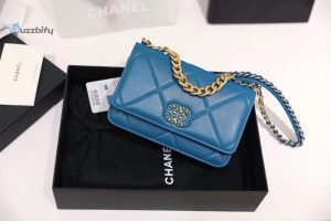 chanel 19 woc flap bag 20cm goatskin leather springsummer act 1 collection blue buzzbify 1 2
