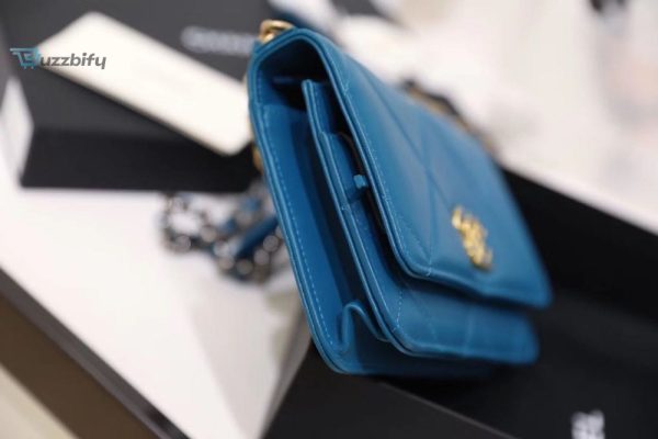chanel 19 woc flap bag 20cm goatskin leather springsummer act 1 collection blue buzzbify 1 4