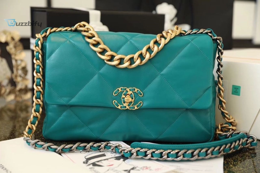 Chanel 19 Handbag 26Cm Teal For Women As1160 - Buzzbify
