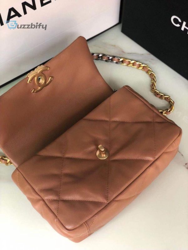 chanel link 19 handbag 26cm brown for women as1160 buzzbify 1 1