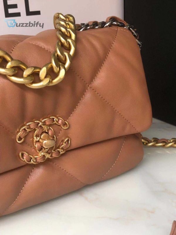 chanel link 19 handbag 26cm brown for women as1160 buzzbify 1 7