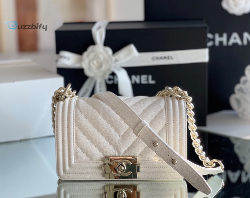 chanel mini boy flapbag white for women 59in15cm buzzbify 1