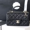 chanel mini flapbag with top handle black for women 78in20cm buzzbify 1