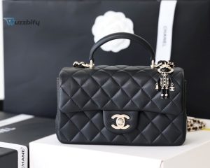 chanel mini flapbag with top handle black for women 78in20cm buzzbify 1