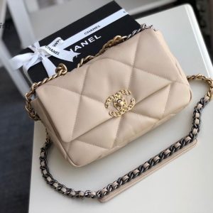 chanel 19 flap bag beige for women 101in26cm buzzbify 1 2