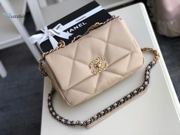 chanel 19 flap bag beige for women 101in26cm buzzbify 1 2