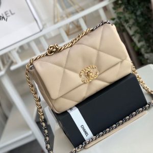 chanel 19 flap bag beige for women 101in26cm buzzbify 1 3