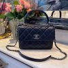 chanel classic flap bag medal hardware black for women 98in25cm buzzbify 1