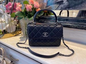 chanel classic flap bag medal hardware black for women 98in25cm buzzbify 1