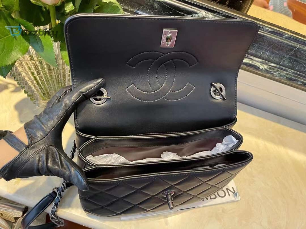 Chanel Classic Flap Bag Medal Hardware Black For Women 9.8In25cm