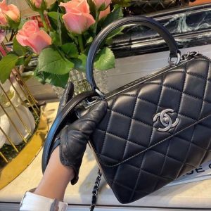 chanel classic flap bag medal hardware black for women 98in25cm buzzbify 1 6