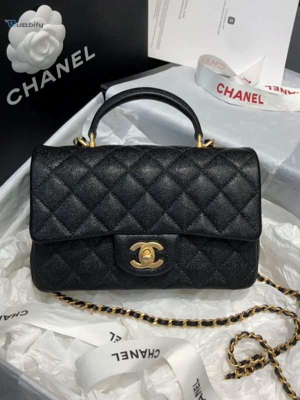 chanel mini flap bag with top handle black for women 78in20cm buzzbify 1