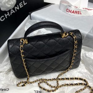 chanel mini flap bag with top handle black for women 78in20cm buzzbify 1 3