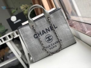 chanel small shopping bag silver hardware grey for women womens handbags shoulder bags 152in39cm as3257 buzzbify 1