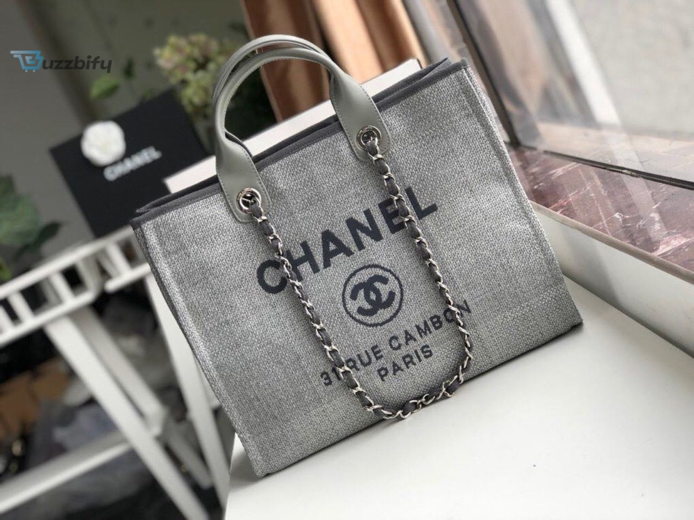 Chanel Small Shopping Bag Silver Hardware Grey For Women Womens Handbags Shoulder Bags 15.2In39cm As3257