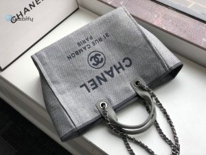 chanel small shopping bag silver hardware grey for women womens handbags shoulder bags 152in39cm as3257 buzzbify 1 3