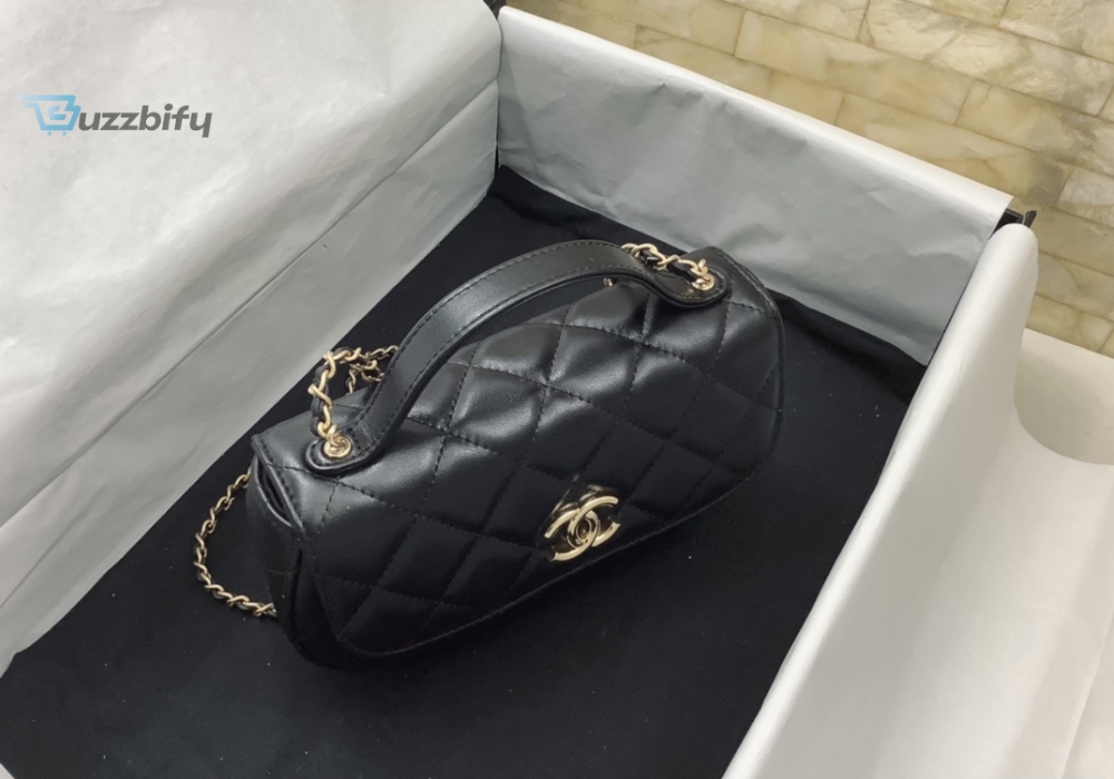Chanel Classic Flap Phone Holder With Chain Nice Bag Black For Women 19Cm  7.5In