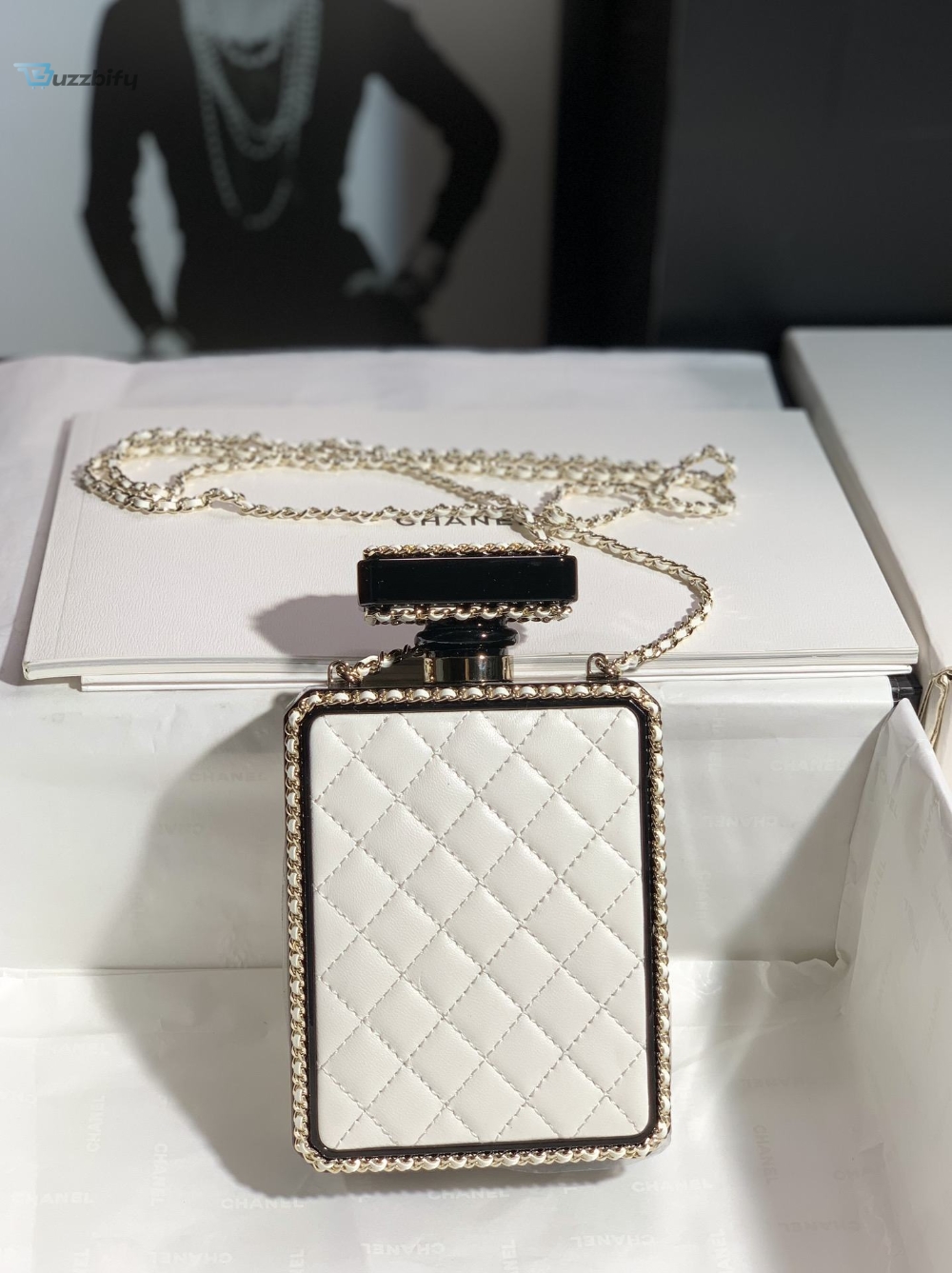 Chanel Perfume Bottle Minaudiere White For Women 16Cm  6.3In