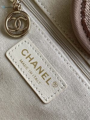 chanel open deauville tote canvas bag beige for women 38cm 15in buzzbify 1 2