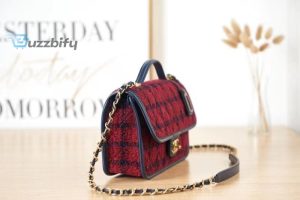 chanel small flap bag with top handle red for women 25cm 98in buzzbify 1 7