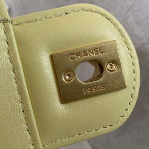 chanel mini flap bag with top handle yellowbeige for women 15cm 6in as4035 buzzbify 1 2