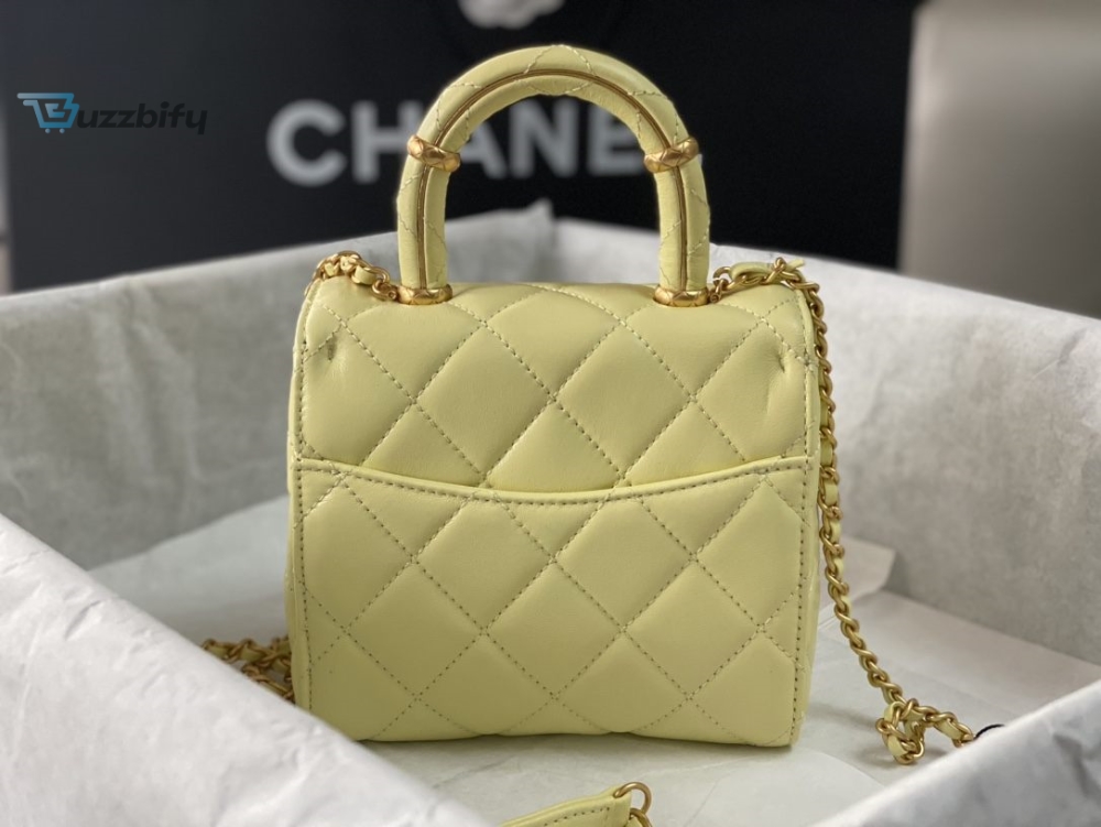 Chanel Mini Flap Bag With Top Handle Yellowbeige For Women 15Cm 6In As4035 26 Chanel Mini Flap Bag With Top Handle Yellow/Beige For Women 15cm / 6in AS4035