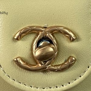 chanel mini flap bag with top handle yellowbeige for women 15cm 6in as4035 buzzbify 1 5