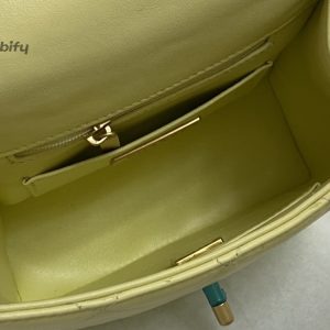 chanel mini flap bag with top handle yellowbeige for women 15cm 6in as4035 buzzbify 1 6