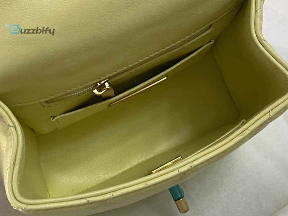Chanel Mini Flap Bag With Top Handle Yellowbeige For Women 15Cm 6In As4035 28 Chanel Mini Flap Bag With Top Handle Yellow/Beige For Women 15cm / 6in AS4035