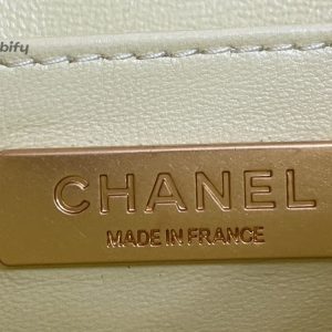 chanel mini flap bag with top handle yellowbeige for women 15cm 6in as4035 buzzbify 1 7