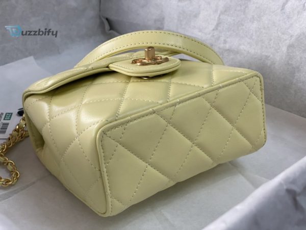 chanel mini flap bag with top handle yellowbeige for women 15cm 6in as4035 buzzbify 1 9