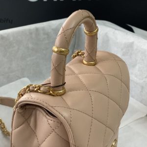 chanel mini flap bag with top handle yellowbeige for women 15cm 6in as4035 buzzbify 1 11